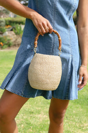Cream Bamboo Pot De Miel Bag
