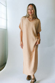 Peachy Tan Gauze Dress
