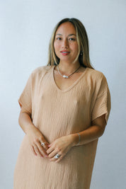 Peachy Tan Gauze Dress