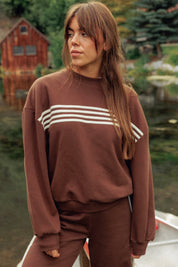 Brown Stripe James Crewneck