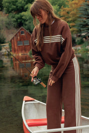 Brown Stripe James Crewneck