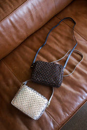Black + Chocolate Checker Midi Sac