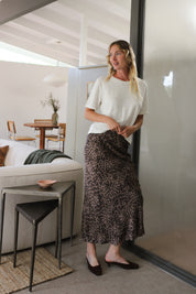 Desert Tan Izabel Leopard Skirt