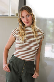 Brown Lola Striped Tee