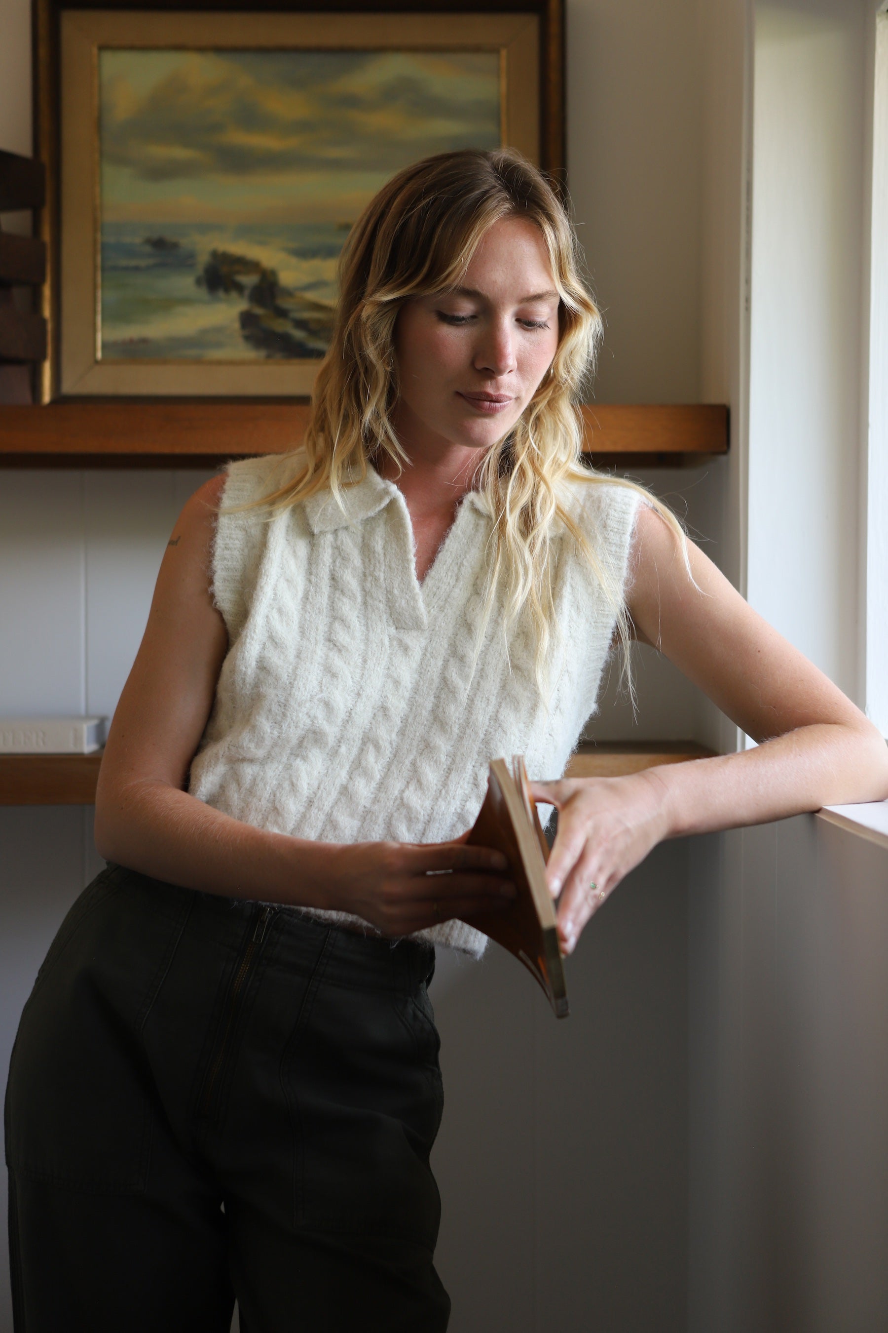 Ivory Ivy Cable Knit Vest