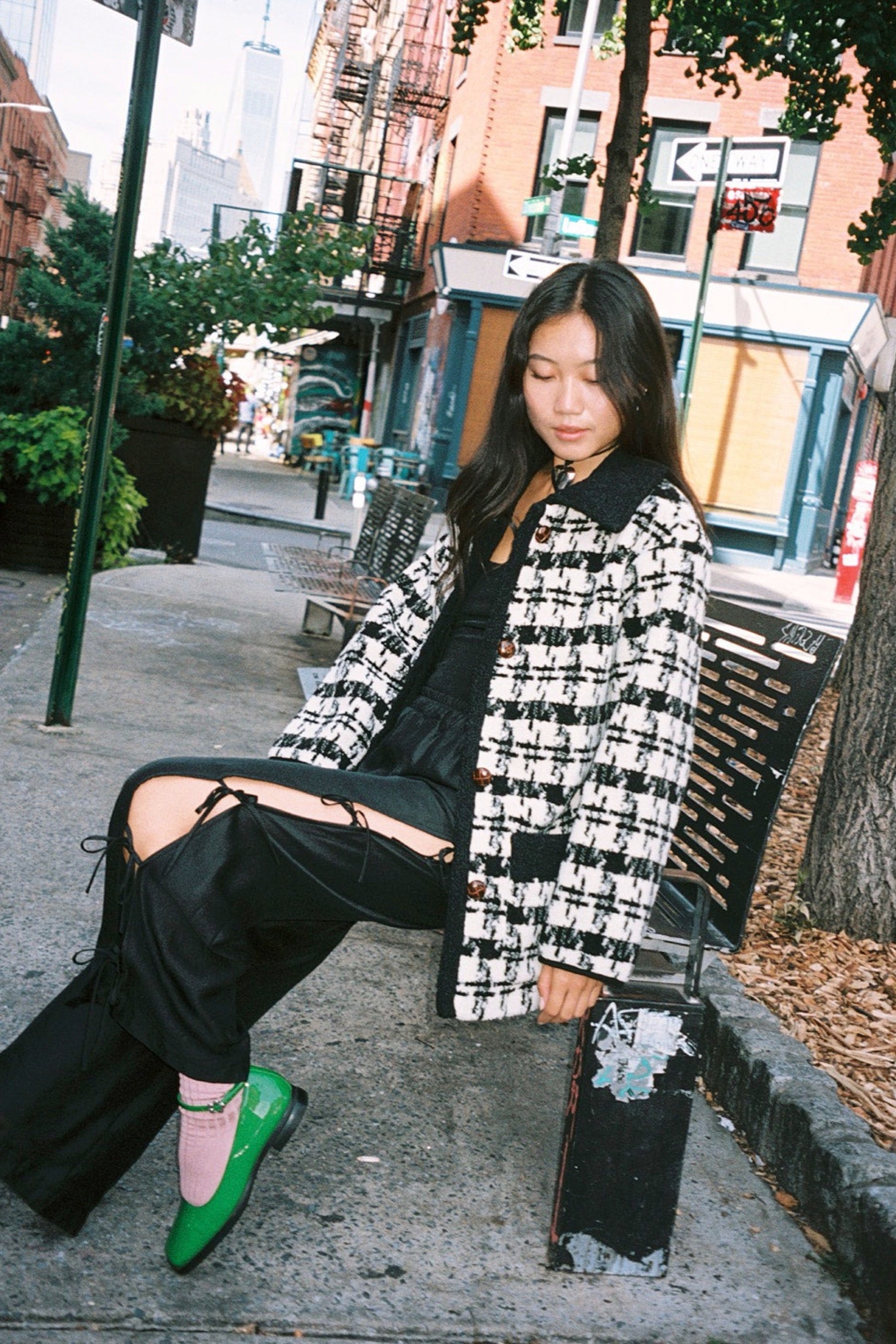 Black Houndstooth Monique Sherpa Jacket – Prism Boutique