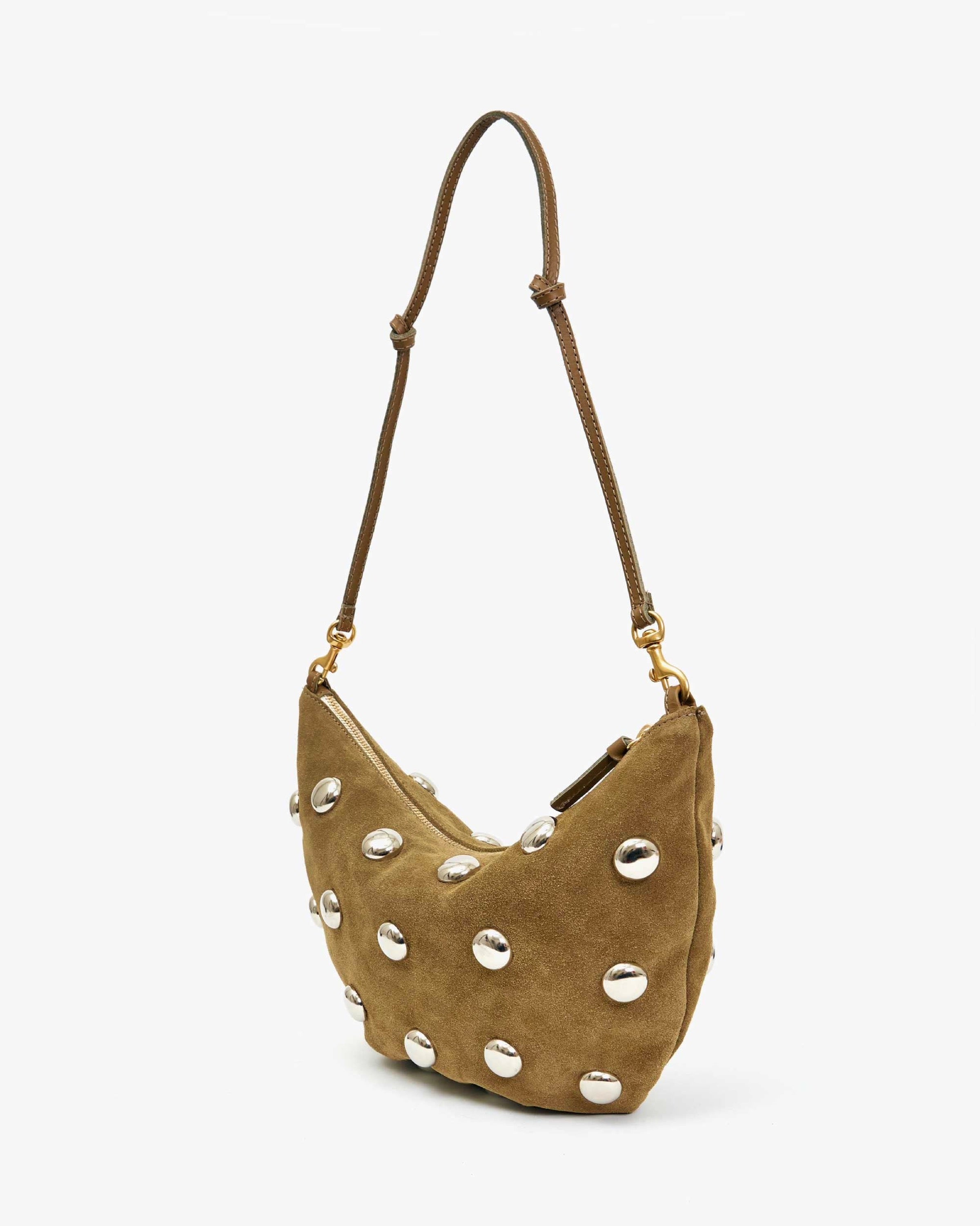 Oat Suede Studs Lune Bag