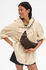 Black + Chocolate Lune Sunburst Bag