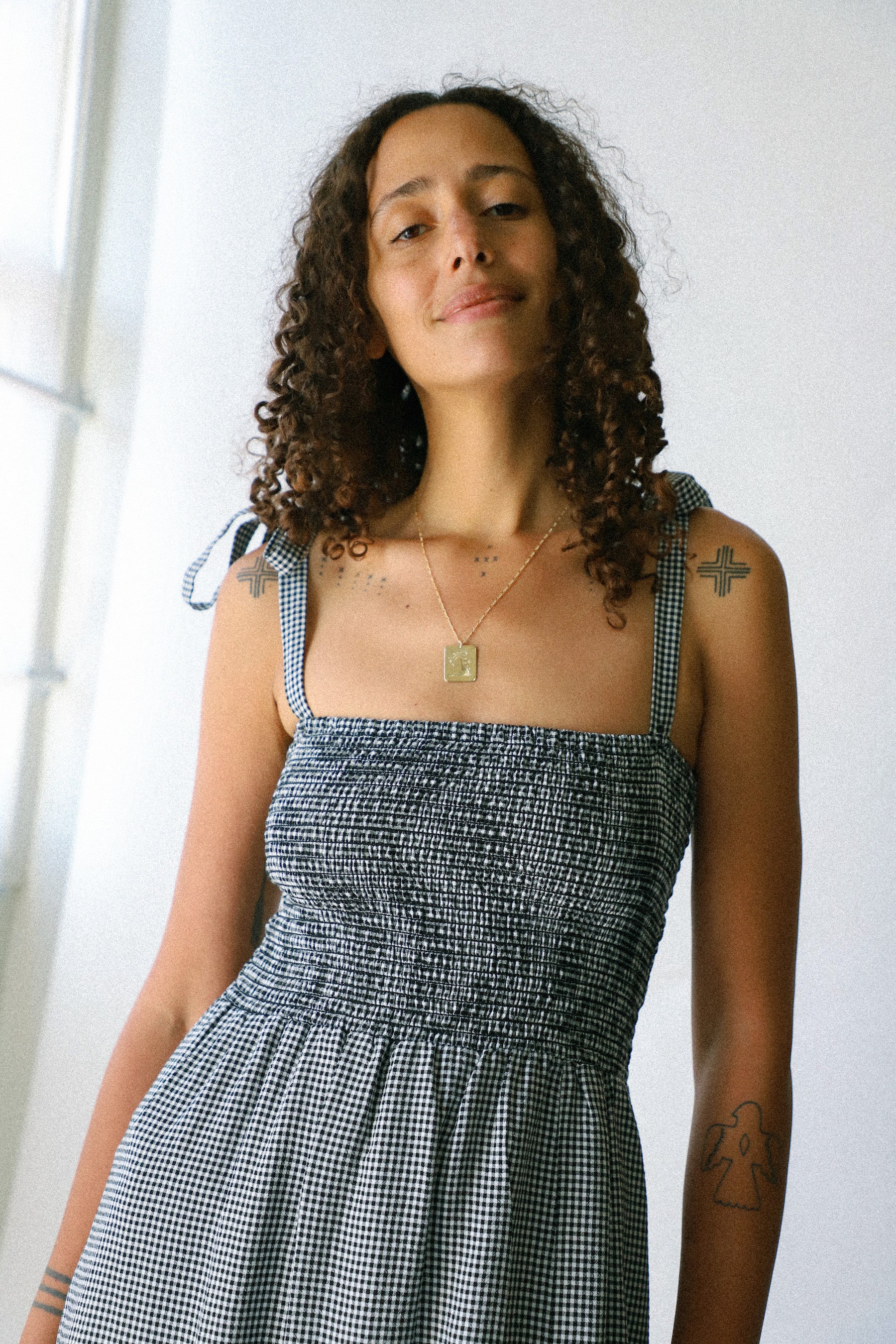 Black Gingham Sidney Dress