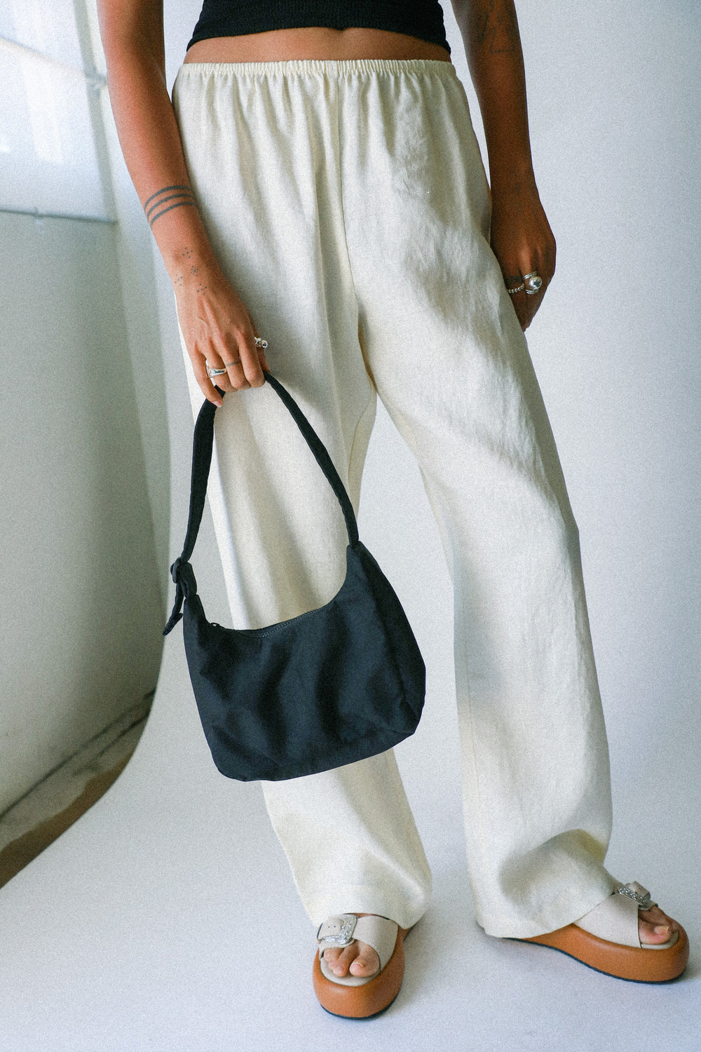 Black Mini Nylon Shoulder Bag