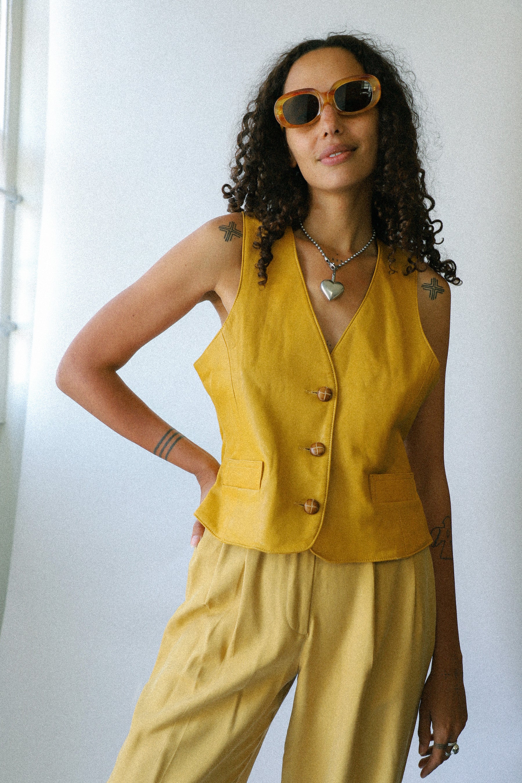 Mustard Silk Pant