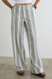 Sage Stripe Morino Trouser
