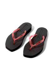 Red Transparent Tapered Platform Flip Flops