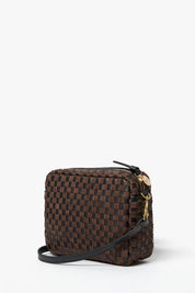Black + Chocolate Checker Midi Sac