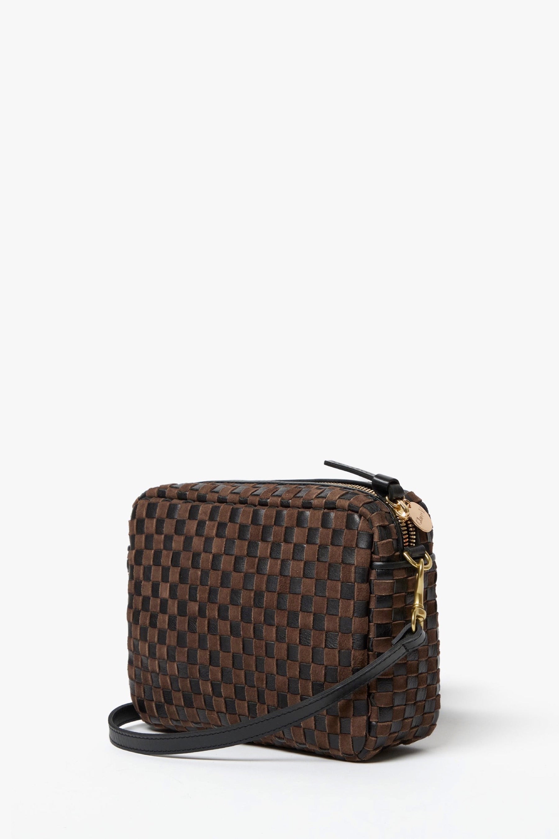 Black + Chocolate Checker Midi Sac