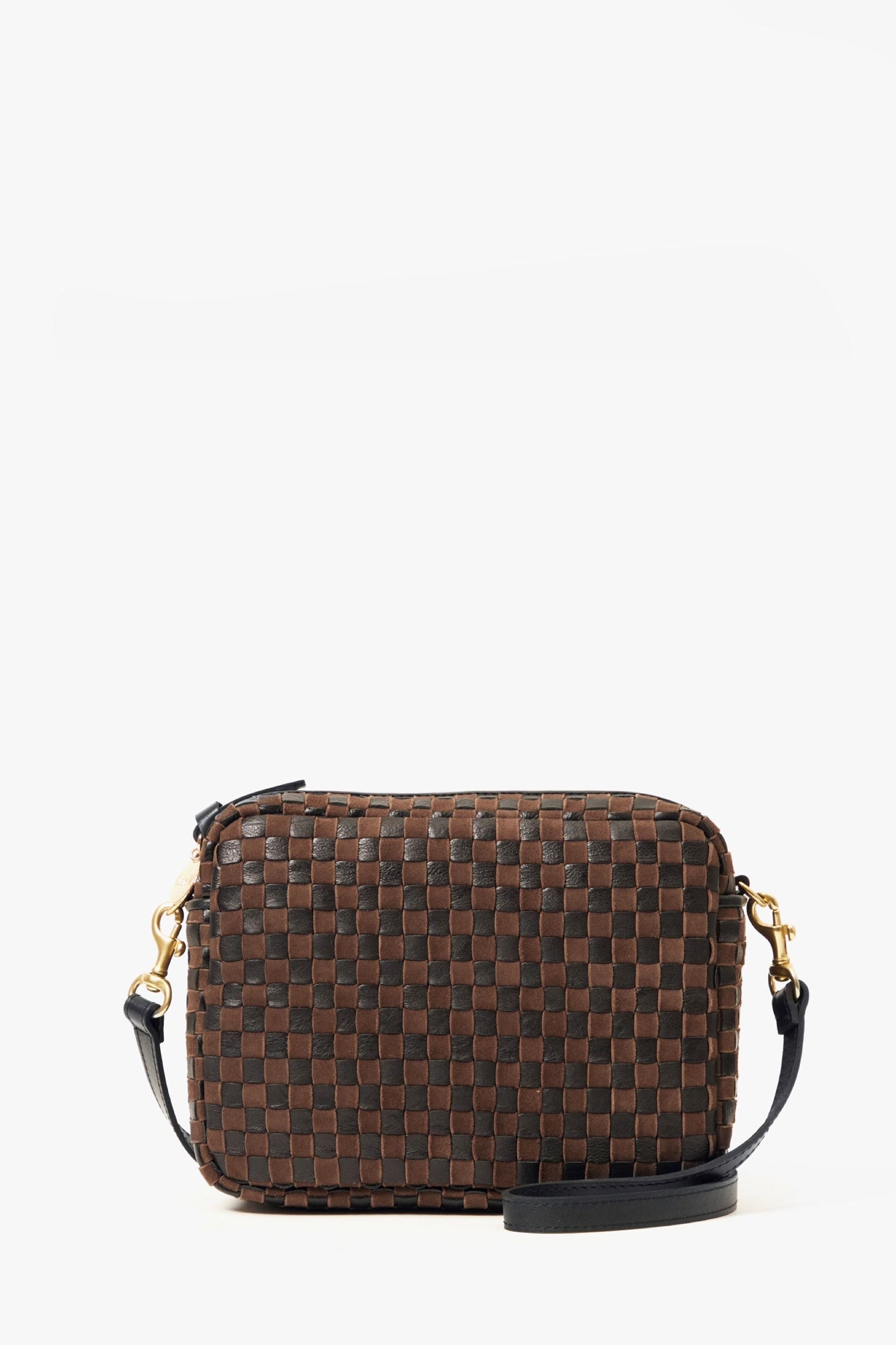 Black + Chocolate Checker Midi Sac