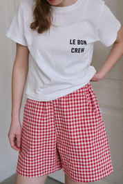 Red Gingham City Shorts