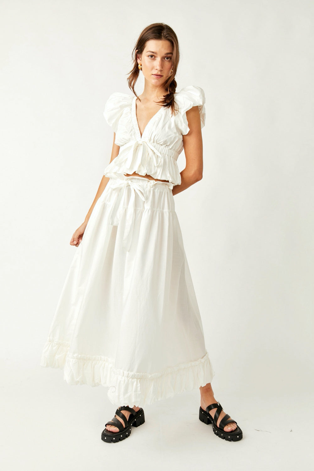 White Favorite Part Midi Skirt