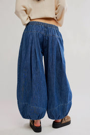 Blue Dusk Moonflower Balloon Jean