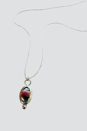 Silver Abalone Oval Necklace