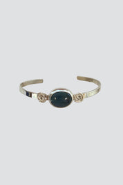 Silver Aquamarine Swirl Cuff