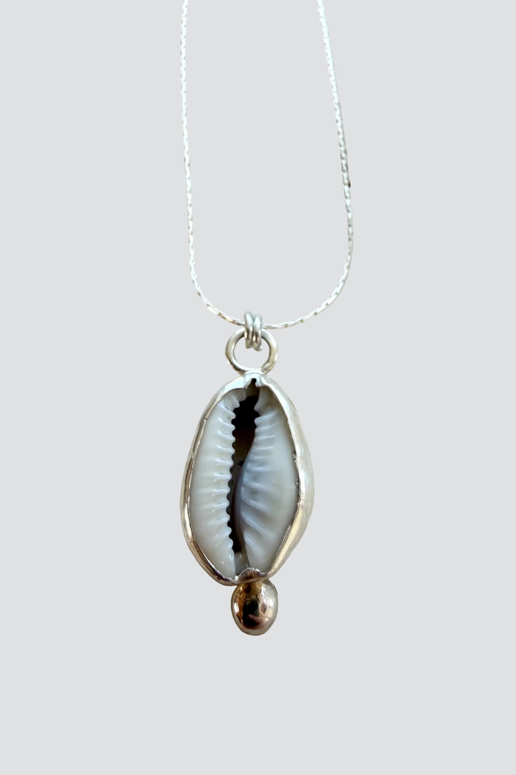 Silver Cowrie Necklace