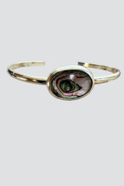 Silver Oval Abalone Cuff
