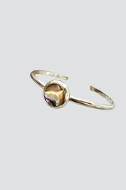 Silver Round Abalone Cuff