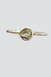 Silver Round Abalone Cuff