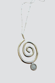 Silver Spiral MOP Necklace
