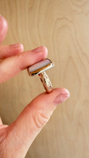 Gold MOP Square Ring