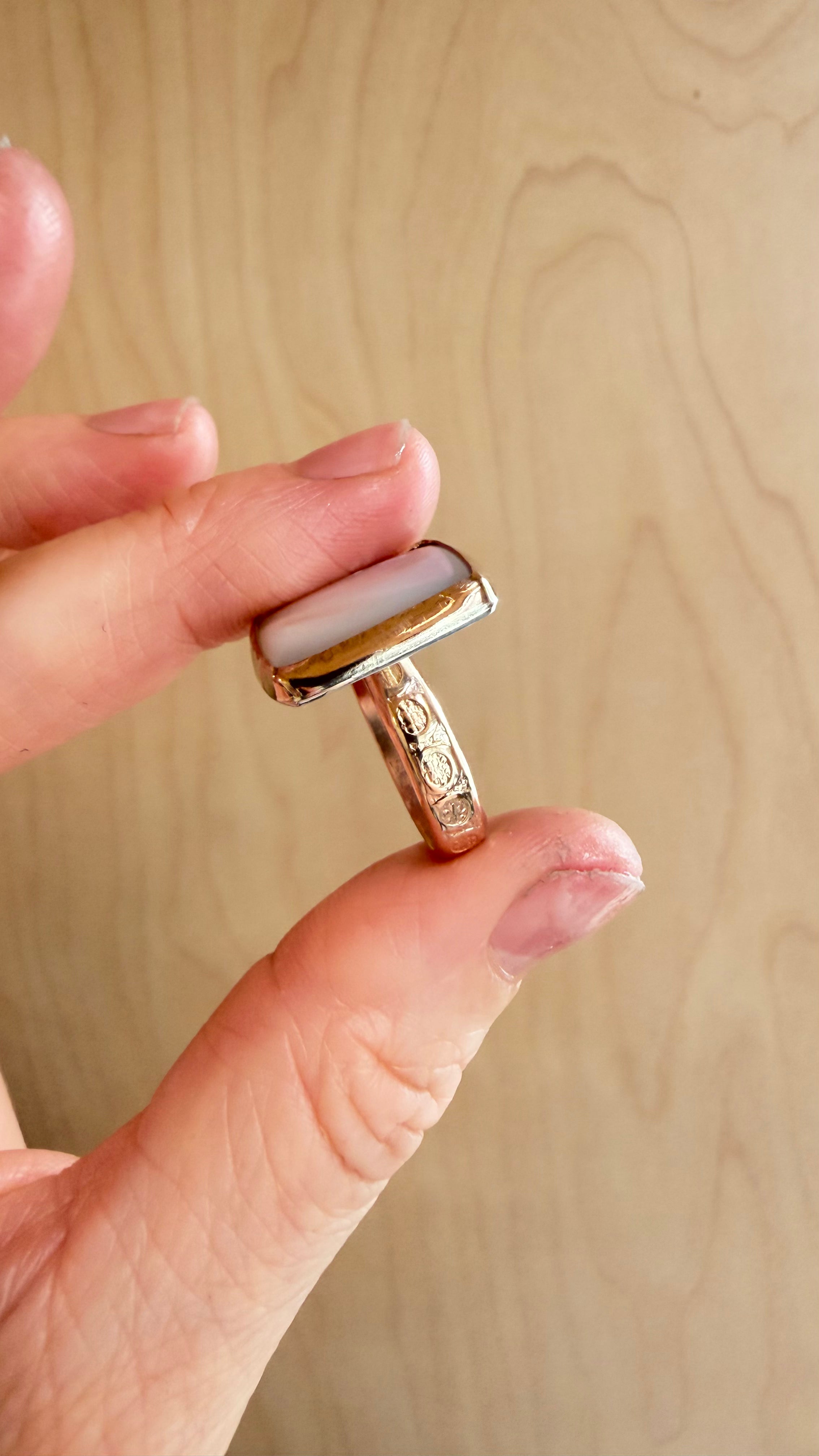 Gold MOP Square Ring