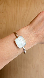 Silver Square MOP Cuff