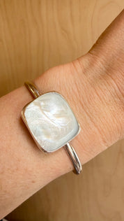 Silver Square MOP Cuff