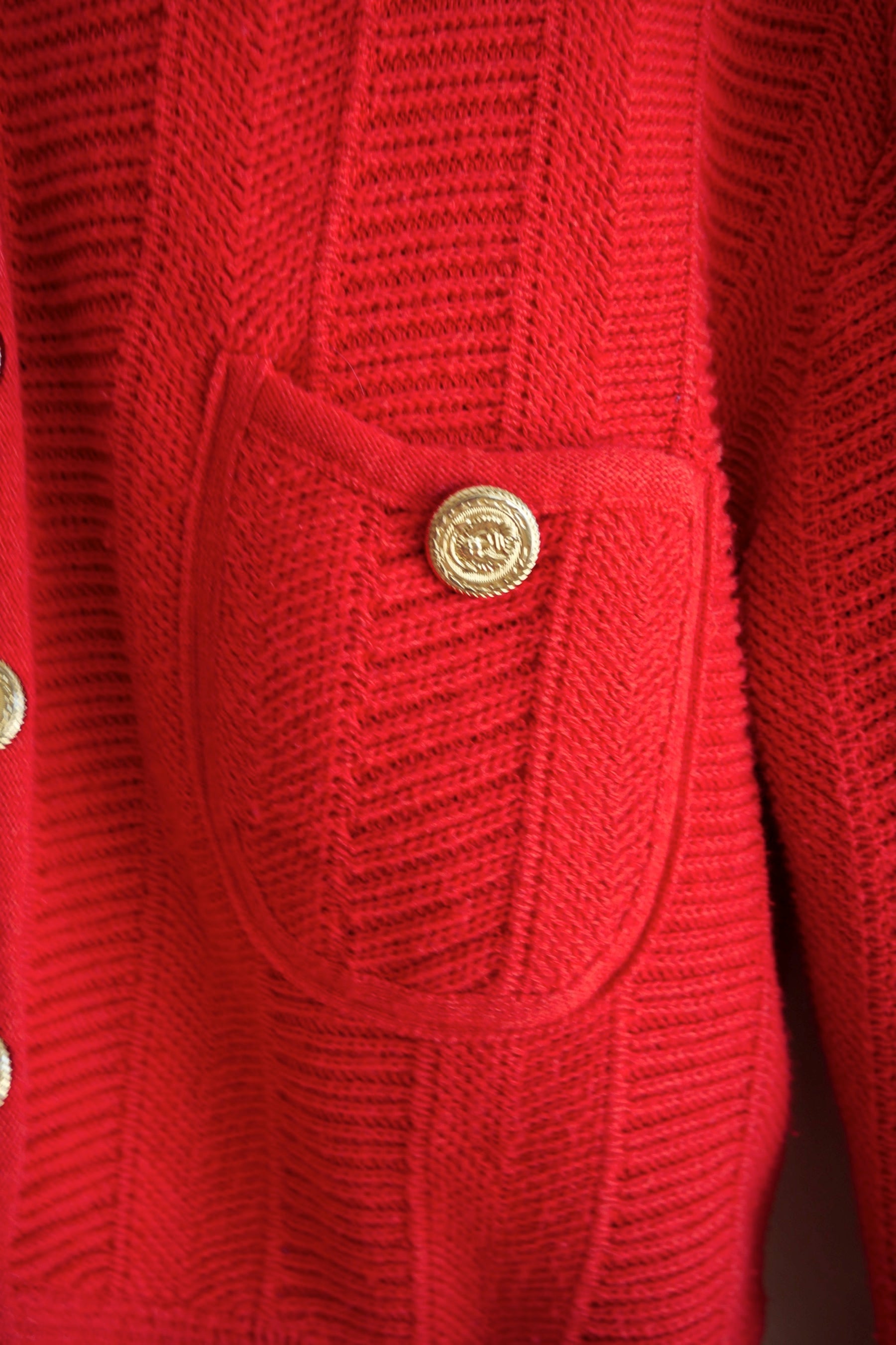 Red Gold Button Cardigan