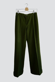 Moss Green Wool Trouser