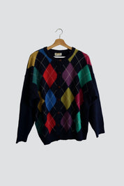 Colorful Argyle Cardigan