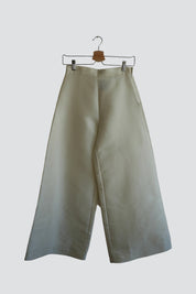 White Silk Wide Leg Pant