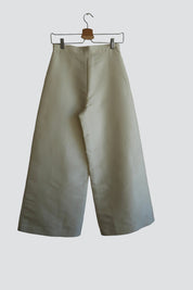 White Silk Wide Leg Pant