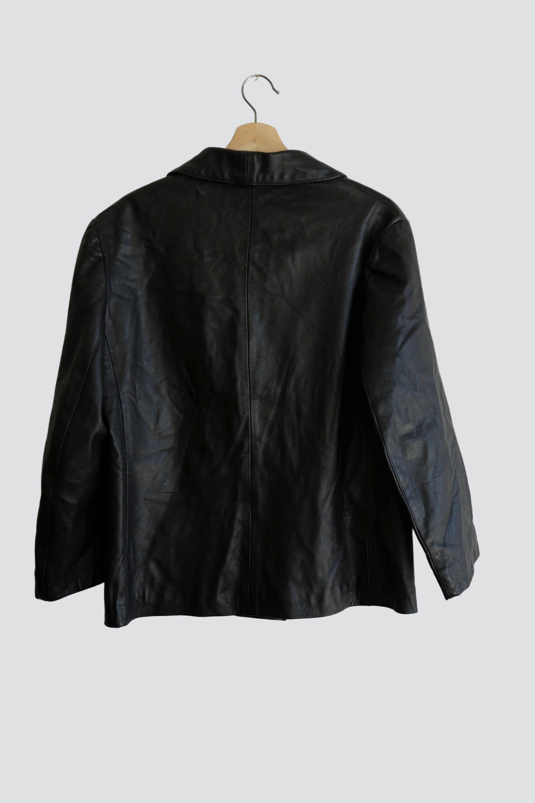 Black Leather Short Blazer