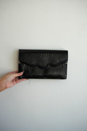 Black Croc Clutch
