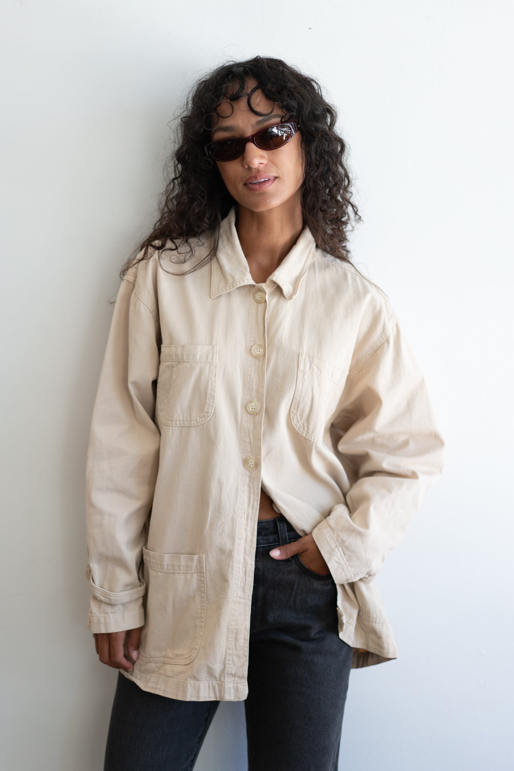 Beige Cotton Erika Shacket