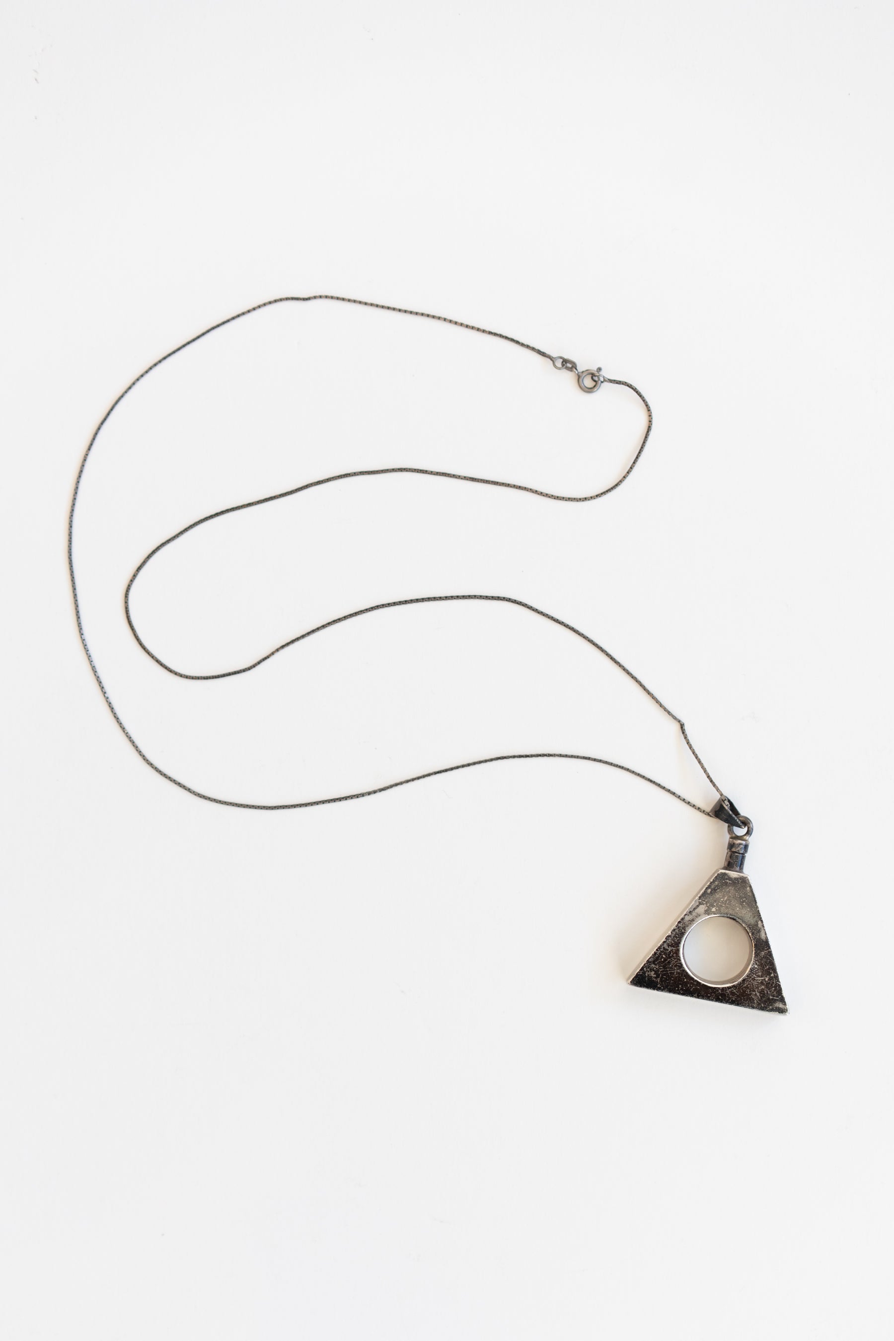 Silver Triangle Vile Necklace