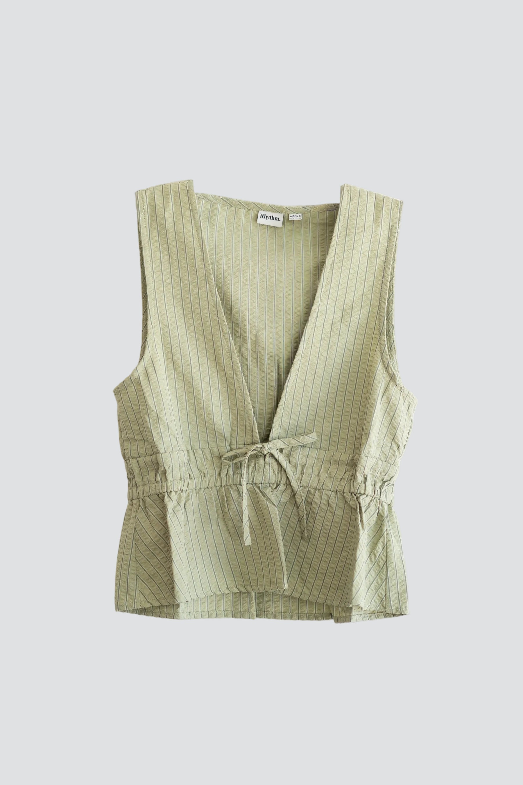 Vista Stripe Tie Front Top