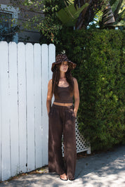 Coffee Bean Twill Disco Pant
