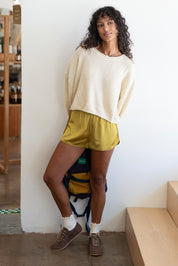 Ivory Boxy Knit Sweater