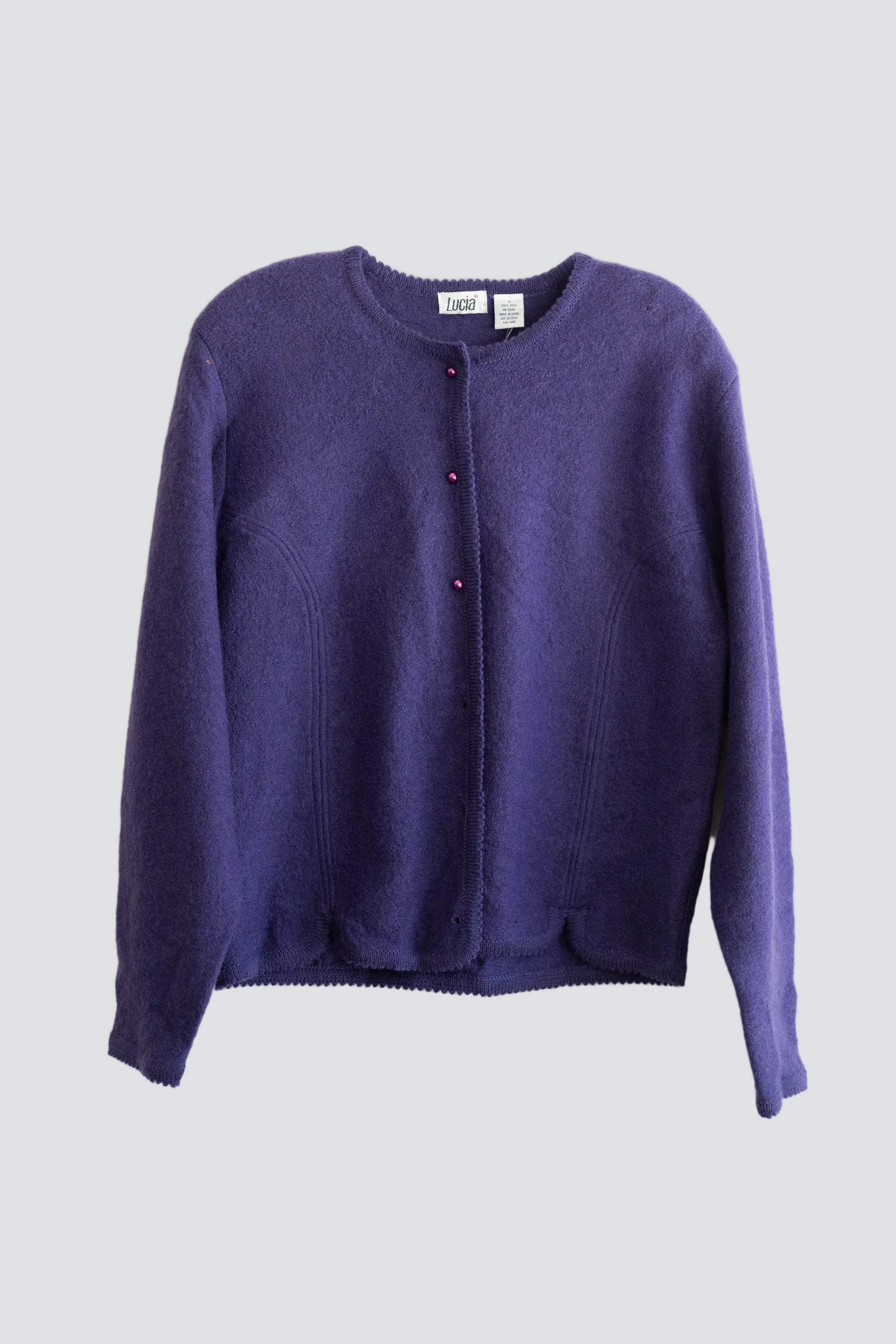 Purple Wool Cardigan