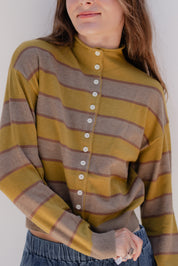 Chartreuse Stripe Claude Cardigan