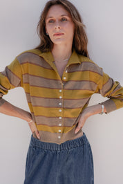 Chartreuse Stripe Claude Cardigan
