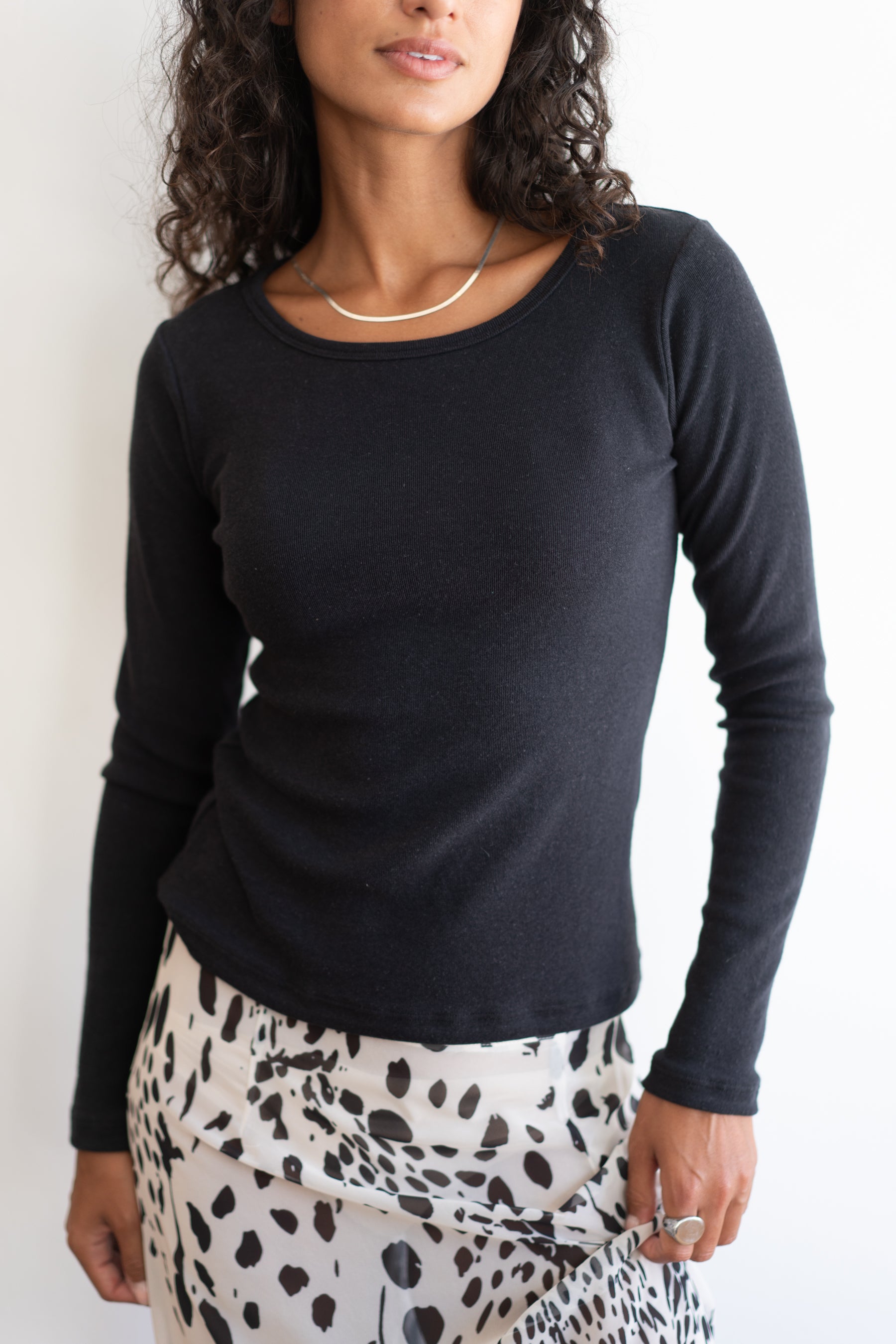 Black Solara Long Sleeve Tee